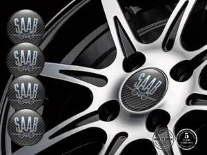 Saab Radplaketten Ausgabe Harzgewölbte Labels